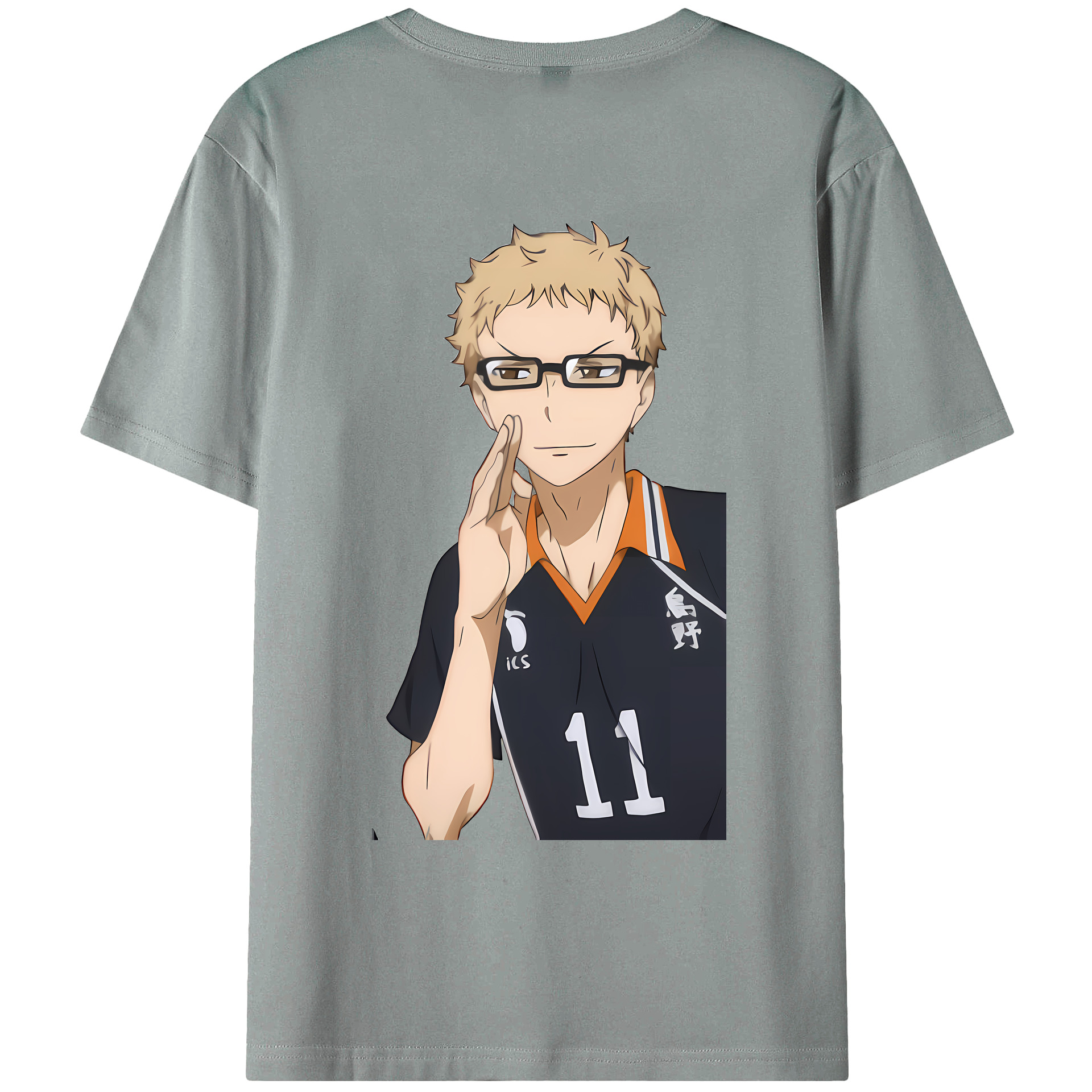 （画像用） ハイキュー!! Haikyu!! 綿100％ メンズ半袖Tシャツ（バックプリント） 通気性